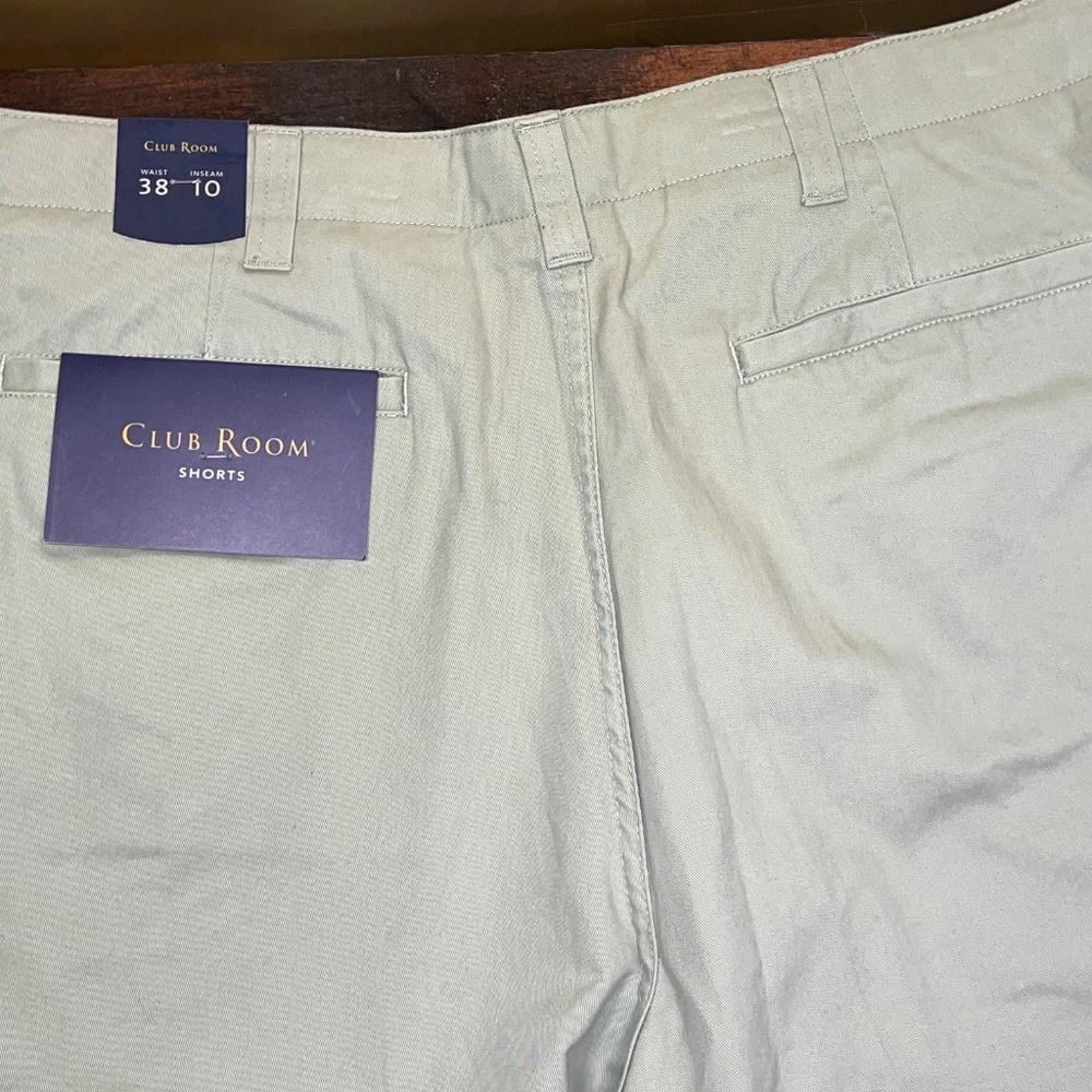 NEW Men's Club Room Green Clover Chino Short Adult Sz W 30 Inseam 10 100% Cotton - Picture 8 of 9